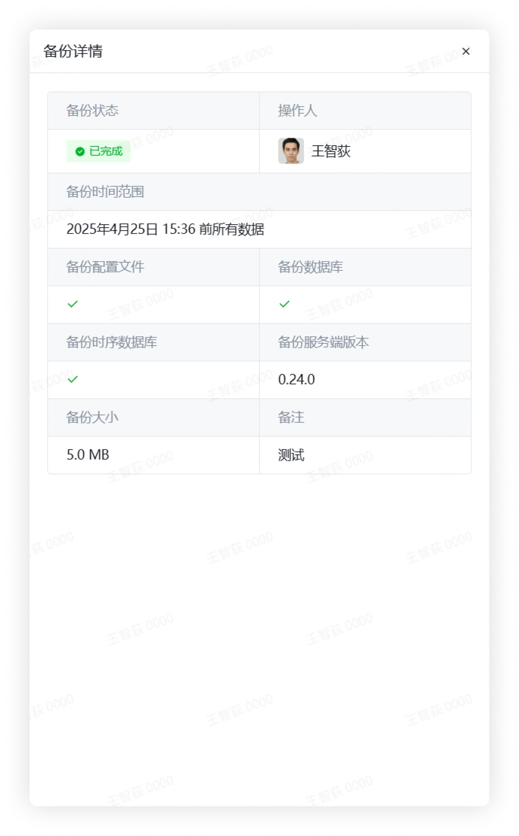 备份详情